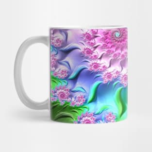 Floral spiral fractal garden Mug